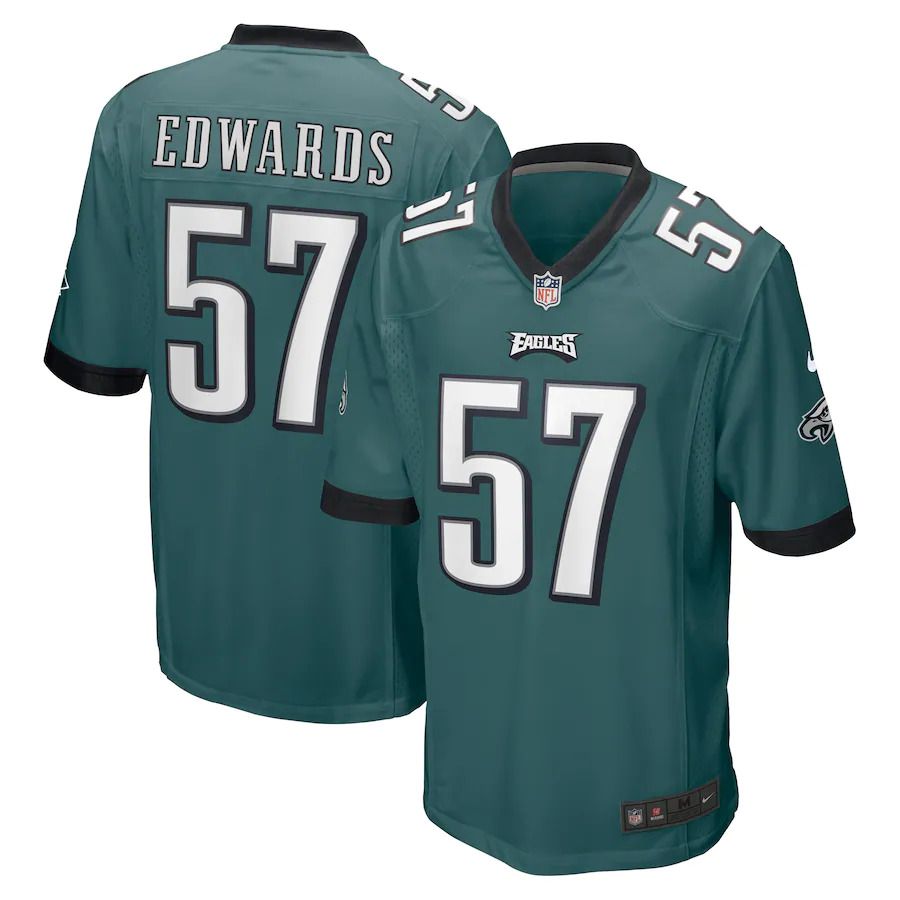 Men Philadelphia Eagles 57 T.J. Edwards Nike Midnight Green Game NFL Jersey